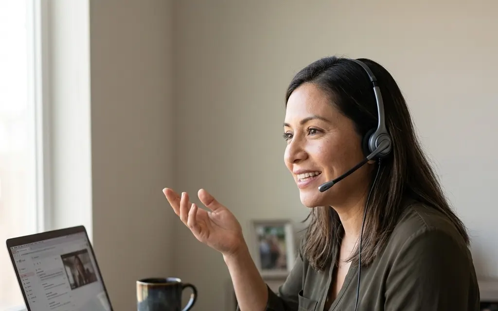 An agent on a live call